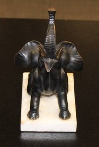 Elephant Statue with Stone Base
