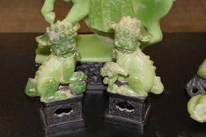 Faux Jade Statue Lot  4 Items