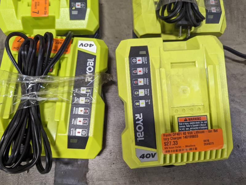 lot 859 image: Box of 6 Ryobi 40v Battery Chargers