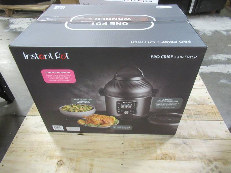 lot 715 image: Instant Pot 8 qt. Black Pro Crisp Air Fryer, 113-0043-01.
