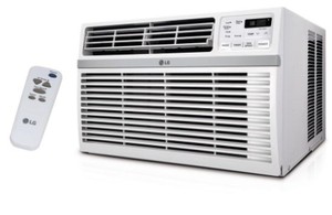 lot 201 image: LG Electronics 15,000 BTU 115-Volt Window Air Conditioner with Remote and ENERGY STAR LW1516ER - Unclaimed Freight.