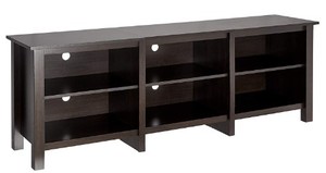 lot 228 image: ROCKPOINT 3 Piece, 70inch TV Stand Storage Media Console Entertainment Center, Brown, HX2020-3 - Scratch and Dent.