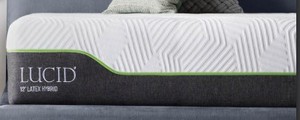 lot 232 image: Lucid 12 in. Latex Hybrid Mattress Twin XL mattress is 39 X 80 in. - NEW IN BOX