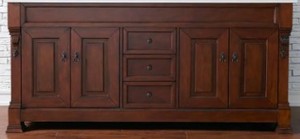 lot 251 image: James Martin Brookfield 72 in. W Double Bath Vanity Cabinet in Warm Cherry. 147-114-5781-3CLW - NEW Removed from Box for Photos. Unclaimed Freight