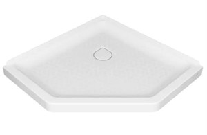 lot 254 image: American Standard Ovation Curve 38 in. L x 38 in. W Corner Shower Pan Base with Center Drain in Arctic White, B8017A-ST3.011.
