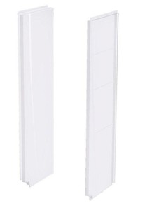 lot 608 image: Aquatic A2 5 in. x 23 in. x 74 in. 2-piece Direct-to-Stud Shower Side Wall Panels in White, 2374CSW-AW.