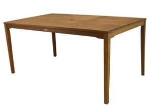 lot 638 image: Outdoor Interiors Rectangle Slat Wood Outdoor Dining Table, 20458 - NEW Unclaimed Freight.