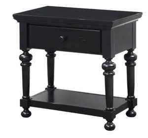 lot 640 image: Alida 1-Drawer Antique Black Nightstand, 809-10-65 - NEW Unclaimed Freight.