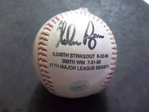 Signed & Autographed Baseball Nolan Ryan