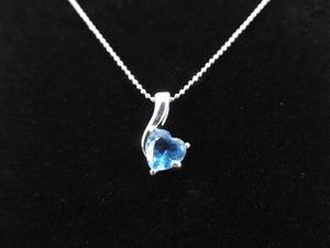 .925 Sterling Silver Topaz Heart Pendant Necklace