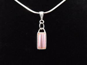 .925 Sterling Silver Pink Chrysoberyl Pendant Necklace