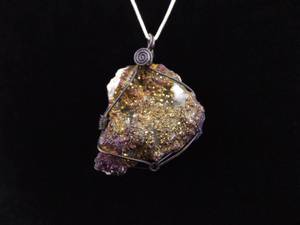 .925 Sterling Silver Healing Peacock Crystal Pendant Necklace