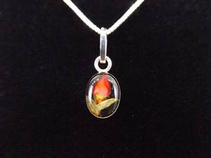 .925 Sterling Silver Encased Rosebud Pendant Necklace