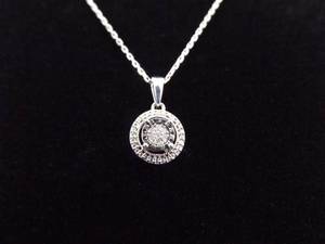 .925 Sterling Silver Diamond Pendant Necklace