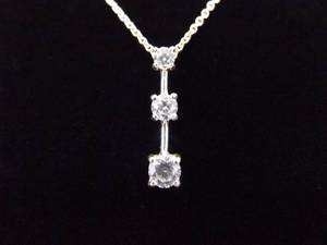 .925 Sterling Silver Crystal Pendant Necklace