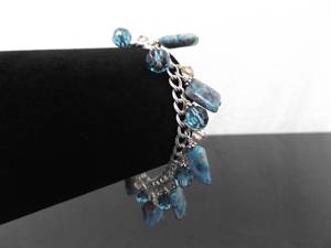 .925 Sterling Silver Blue Agate Bracelet