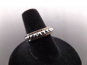 .925 Sterling Silver Garnet Crystal Ring Size 7