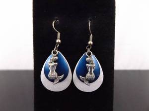 .925 Sterling Silver Mermaid Dangle Hook Earrings