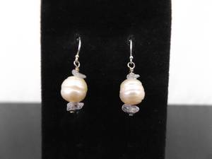 .925 Sterling Silver Silpada Genuine Pearl Dangle Hook Earrings