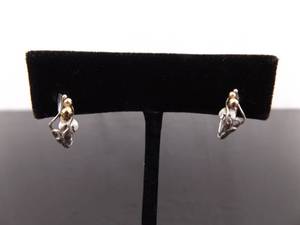 14k and .925 Sterling Silver Designed Post Earrings