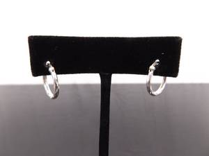 .925 Sterling Silver Etched Hoop Earrings