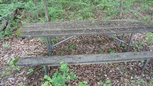 lot 28 image: Heavy duty 9 foot picnic table solid base