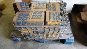lot 93 image: PASLODE Staples 401180 GS-14  2 -approx 5200 pcs per box -10 plus boxes, includes steel crate measuring 24 x 20 x 15