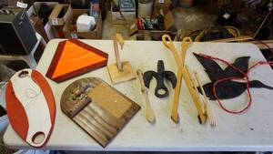 lot 112 image: Assorted lot of crafted wood decor etc.