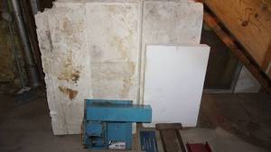 lot 168 image: Huge lot of insulating Styrofoam sheets largest been 48 x 48 x 4 12 thick, Nicota Zimmerman Manufacturing Corp. some type of machine wall unit with brackets