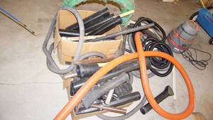 lot 172 image: various hoses, some for wet dry vac and some for dust collection system