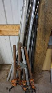 lot 178 image: Five 28 inch steel pole adjustable clamps, additional steel poles included
