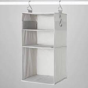 lot 5 image: Hanging Fabric Storage Organizer Gray - Brightroom