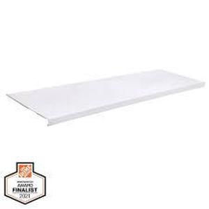 lot 57 image: Everbilt 4 ft. x 16 in. Decorative Shelf Cover - White