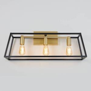 lot 59 image: Artika Carter Modern Mid Century Vanity Light Fixture, Black ANG Gold