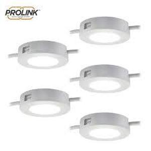 lot 124 image: ULTRA PROGRADE ProLink Plug-in LED Under Cabinet Puck Lights (5-Pack)
