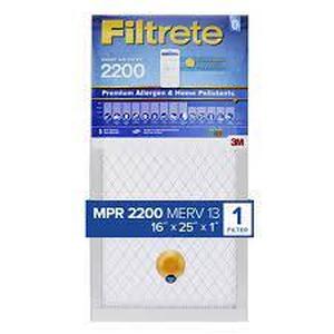 lot 138 image: Filtrete by 3M, Smart 16x25x1, MERV 13, Premium Allergen & Home Pollutants HVAC Air and Furnace Filter, Captures Allergens, Bacteria, Viruses, 2200 MPR, 1 Filter