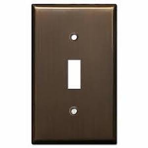 lot 176 image: Sierra Electric-25 Brown Wall Plates-one gang toggle