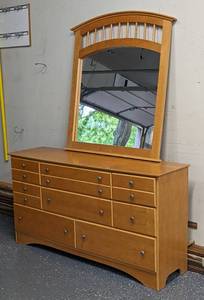 Mirrored Wood Dresser