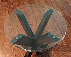 Contemporary Glass Topped Accent Table