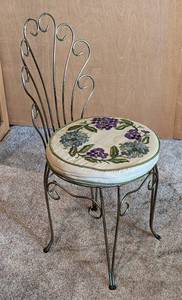 Petite Vintage Brass Stool