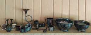Collection of silver-plated items