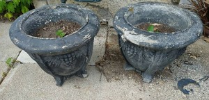 Pair Of Cement Planters