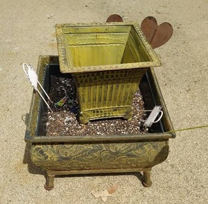 Two Metal Decorative Planters