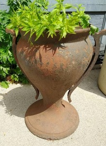 Old Metal Urn Style Planter