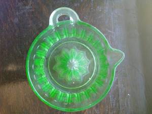 Vintage Vaseline Glass Juicer