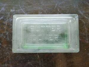 Vintage Vaseline Glass Butter Dish