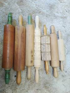 Collection Of Old Wood Rolling Pins