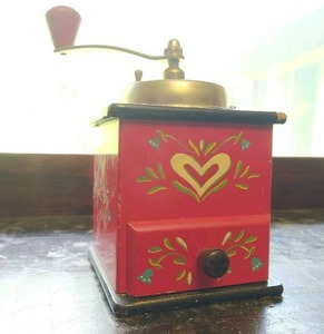 Vintage Swedish Hand Painted Coffee Grinder