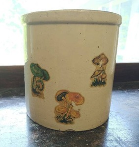 Stoneware Mushroom Crock