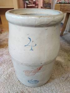 Vintage 4 Gallon Red Wing Crock Butter Churn